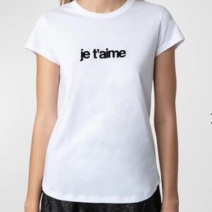 Zadig & Voltaire White Woop Je T’aime T-Shirt